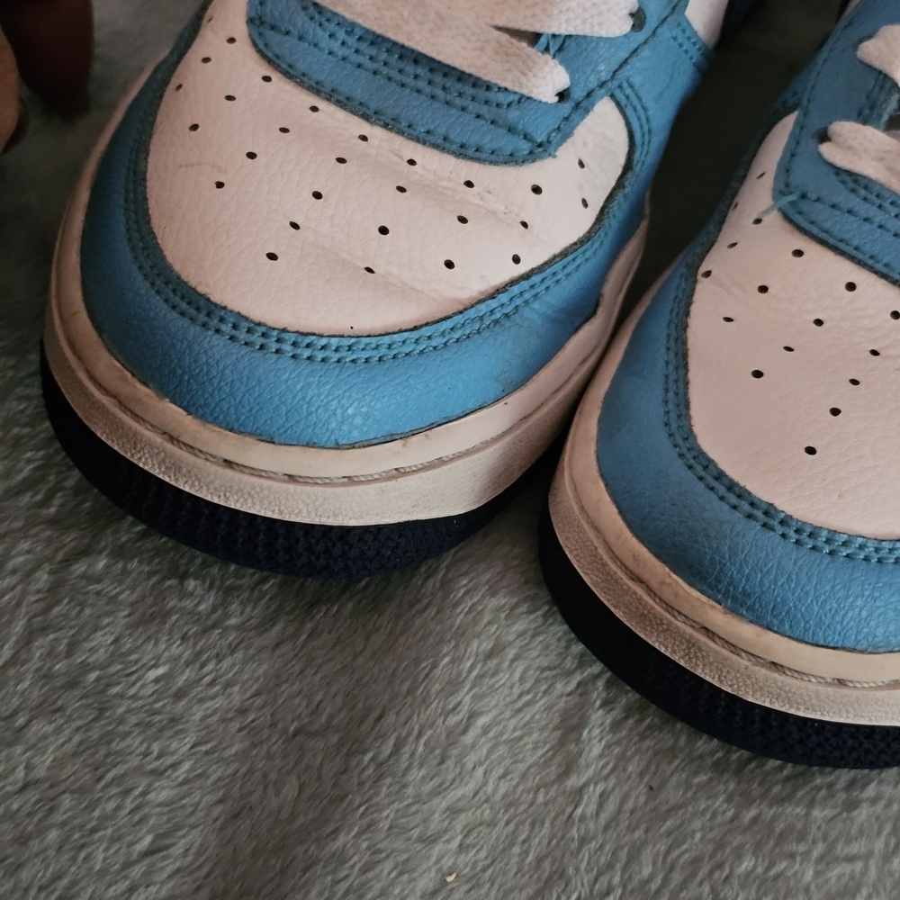 Nike Blue and White Air Force 1 Sneakers - Picture 9 of 11